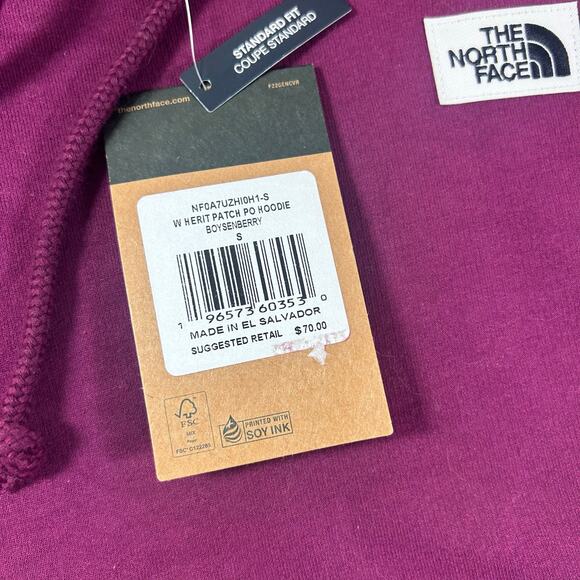 The North Face Heritage Patch Pullover hoodie in Boysenberry S NWT - Picture 6 of 6